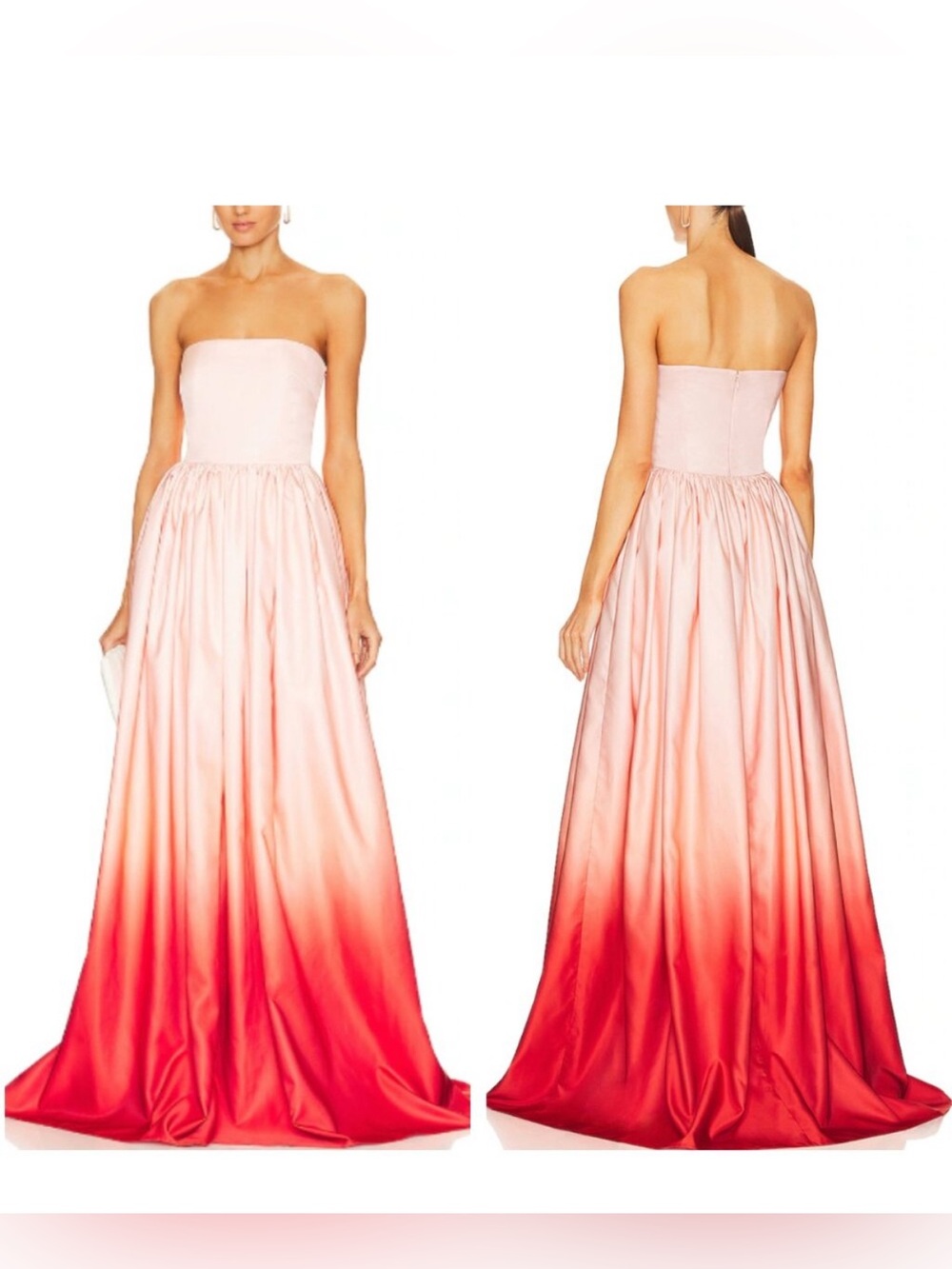 SAU LEE Revolve Teigen Gown Maxi Dress Blush Red Ombre